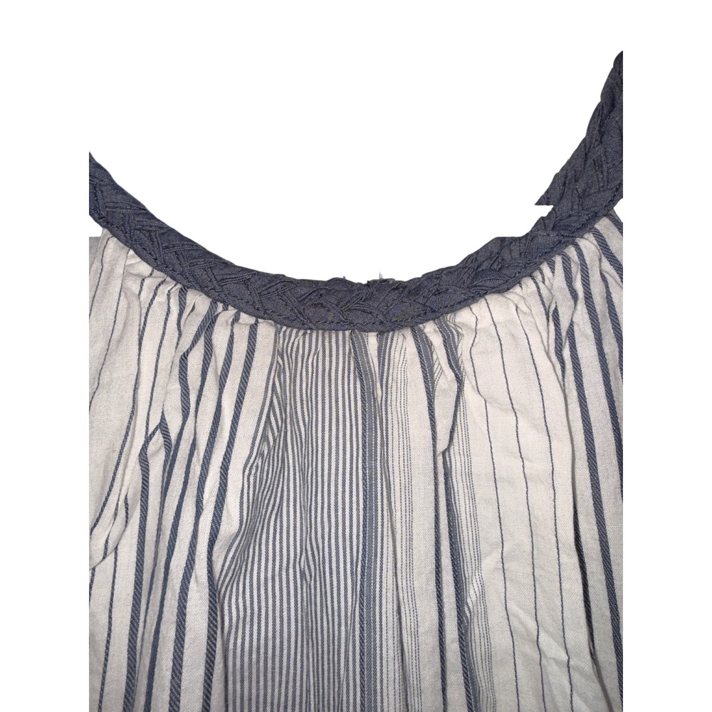 Coastal Old Money Striped Maxi Dress L Summer Quiet Luxury Nautical Resort - Picture 12 of 15